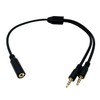2.5mm Audio Splitter Cable, Headphone Y Adapter, Female to Dual