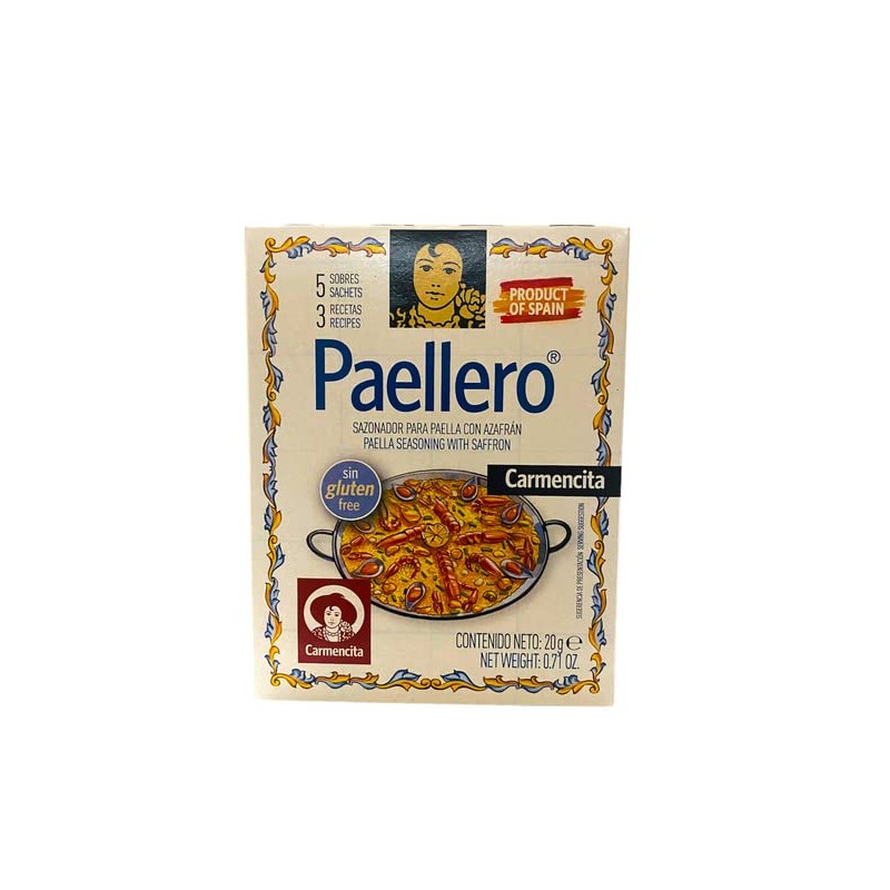 Paellero Carmencita. 6 boxes, 30 envelopes total