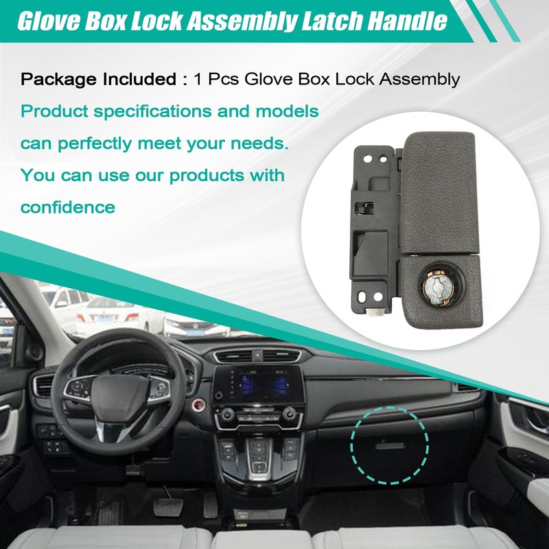 XQSMWF Gray Glove Box Lock Assembly Latch Handle Compatible with