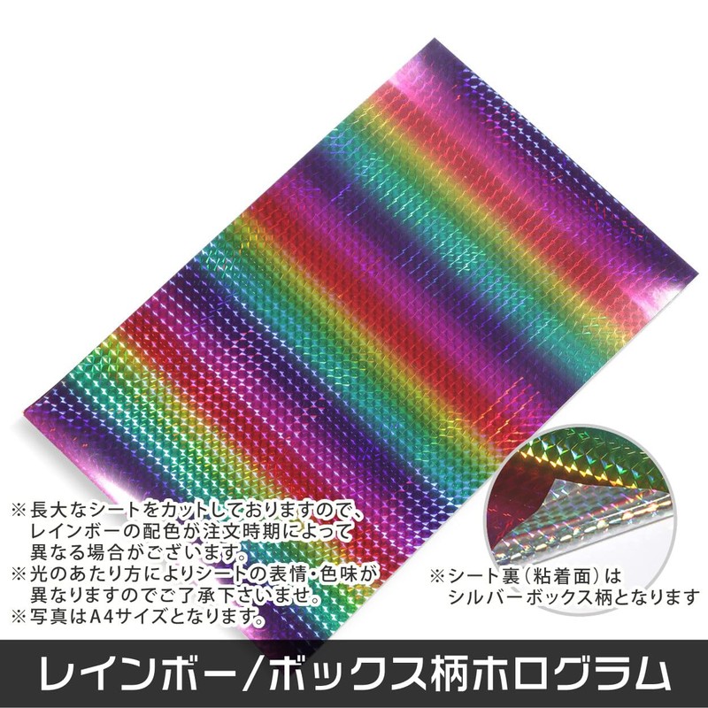 Rainbow/Box Pattern Hologram, Approx. 11.8 inches (30 cm) x 12.4