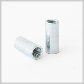 Pack of 10 Threaded Sleeves, Round, Rustproof, Connecting Nuts, Long Nuts, Threaded Sleeves, Spacers, Threaded Sleeve (M6 x 20)