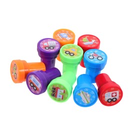 Sosoport 10pcs Transport Theme Stamps for Fun Journal Stamps Favors Easy to Use DIY Crafts for Classroom Rewards