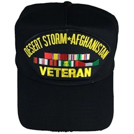 HatnPatch Desert Storm Afghanistan Veteran Hat with 5 Ribbons for ODS and OEF Veterans -