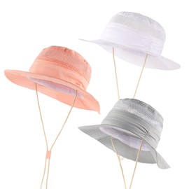 ANLIOTO 3 Pack Baby Sun Hats, UPF 50+ Summer Beach Protection Hats Wide Brim Sun Cap for Toddler Baby Boys Girls(6-24months)