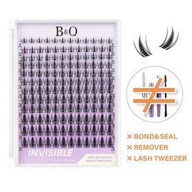 B&Qaugen Fairy Manga Lash Kit l Invisible Band with 144pcs Individual Lashes, C Curl for DIY Lash Extension, Waterproof Long Lasting Mom's Gift:_ONLY LASH Short Fairy (10-16mm)