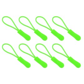 sourcing map 50Pcs Zipper Pulls Replacement, Zipper Pull Cord Extender, Fix Tab Tag Extender for Luggage Backpack Jacket Handbags, 63.3mm Fluorescent Green