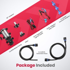 GASLAND 12V Water Pump Kit, 1.6 GPM Camper Water Pressure Pump with Pressure Switch, 65 PSI Self Priming Diaphragm Pump for Camper Boat Marine RV Kitchen Bathroom Gas Hot Water System