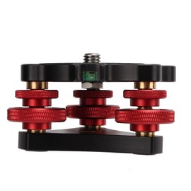 Tripod Head Leveling Base Camera Level, LP-64 Camera Tripod Ball Head Leveling Base Aluminum Triple Wheel Leveler Spirit Level