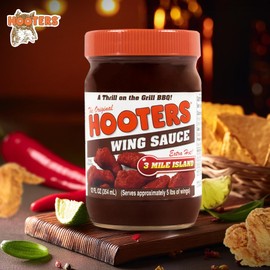 The Original Hooters 3 Mile Island Wing Sauce - Restaurant-Quality Flavor - Ideal for Chicken Wings, Ribs, and Seafood (6 Pack)