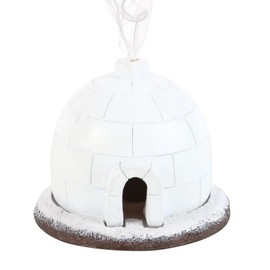 Winter Igloo Incense Cone Burner - Handcrafted Ceramic, Smoke Dispersion, Festive Holiday Decor, for Aromatherapy Enthusiasts, 5.5 Inch