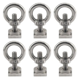 M8x25mm 304 Stainless Steel T Slot Eye Bolts Track Mount Tie Down T Track Bolt For Roof Rack(6 Pieces)