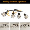 vivihobb Dimmable 4 Light Plug in Ceiling Light,Black Plug in
