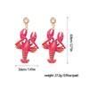 CYV Boho Lobster Crawfish Animal Statement Dangle Stud Earrings for