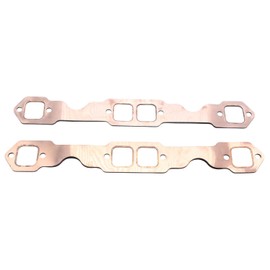 2 pcs/set SHLPDFM Reusable SBC Rectangle Port Copper Header Exhaust Gaskets Fits for all SB Chevy 283 327 350 383 400 engines