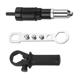 GAOLAOSY Pop Rivet Gun Adapter Kit, Cordless Electric Power Drill Rivets Attachment with 4 Rivet Heads 2.4mm, 3.2mm, 4.0mm & 4.8mm, Riveter Insert Nut Tool for Pop Riveting Work
