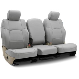 Coverking Custom Fit Seat Cover Designed for Select Honda Models: 1 Row, Premium Leatherette Fabric, Light Gray Solid