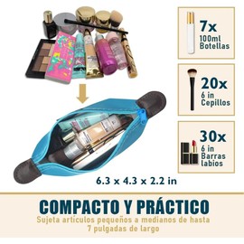 4 Pcs Bolsas de Cosméticos para Mujeres, Bolsa de Maquillaje Impermeable(A) Organizador de Artículos de Viaje Multifuncional, Bolsa de Aseo Portátil con Cremallera y Plegable