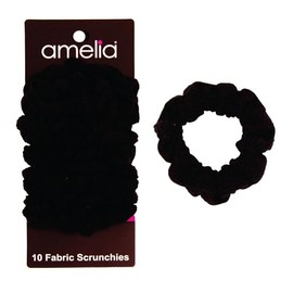 Amelia Beauty Products- Amelia Beauty, Coleteros de punto acanalado negro mediano, 2,5 pulgadas de diámetro, suaves para el cabello, fijación fuerte, 
