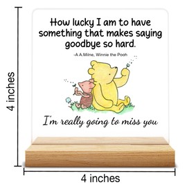 Leaving Gifts for Women Men, Farewell Gifts for Friends Coworker, Goodbye Going Away Gifts Acrylic Desk Sign Decor, How Lucky I Am to Have Something That Makes Saying Goodbye So Hard