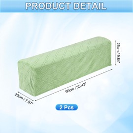 sourcing map 2Pcs Diamond Pattern Stretch Armrest Covers, Soft Armchair Slipcovers Couch Recliner Arm Cover for Chair Sofa Protector, Fruit Green