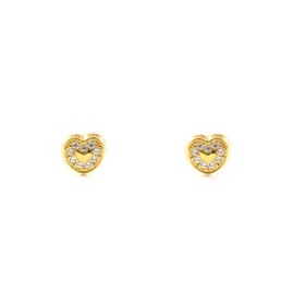 9ct Yellow Gold heart Children's Earrings