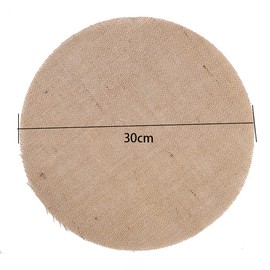 Pack of 8 linen fabric, round decorative linen, small linen cloth, linen sewing fabric, jute fabric, natural linen, for bouquet packaging, placemat, DIY crafts, embroidery decoration, 30 cm, linen