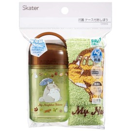 Skater OA5AG-A Antibacterial Hot Towel Set with Case, My Neighbor Totoro Cat Bus, Made in Japan, 12.6 x 12.0 inches (32 x 30.5 cm)