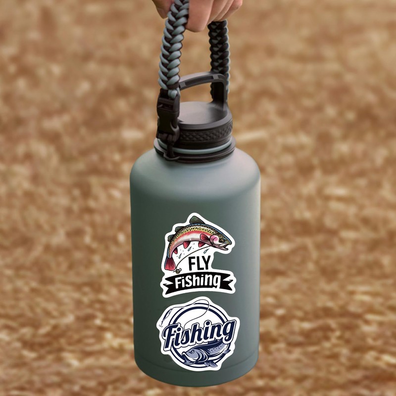 100Pcs Fishing Stickers - Fishing Themed Stickers for Kids Adults,