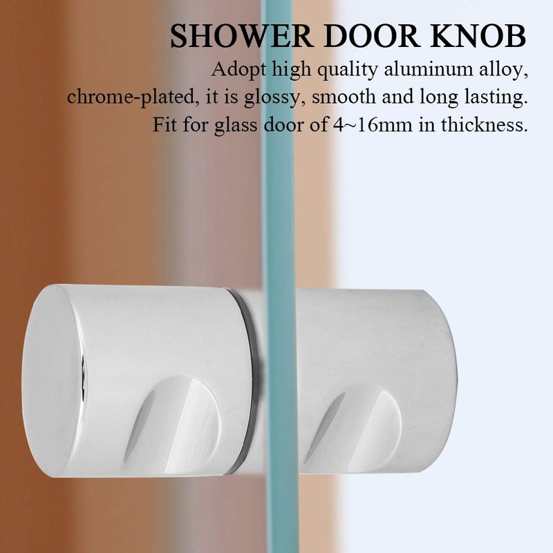 Nimoa Shower Door Knob, Aluminum Alloy Chrome-Plated Pull Handle Knob