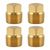 4 Pack 1/2" NPT Boat Drain Plugs Solid Brass Boat