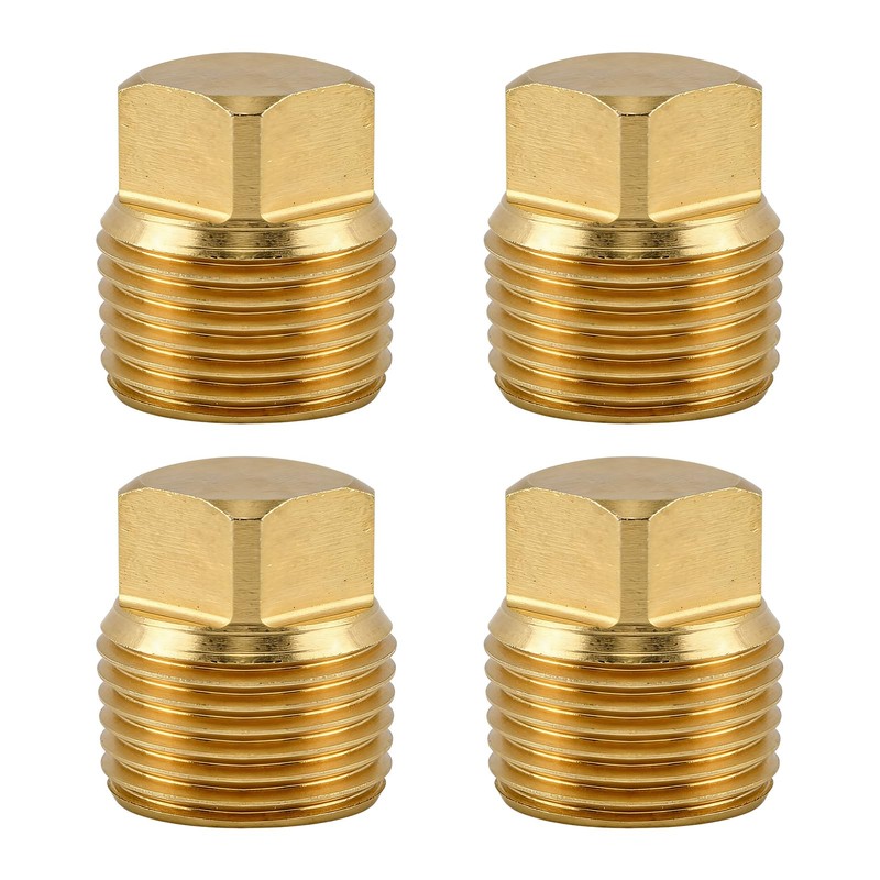 4 Pack 1/2" NPT Boat Drain Plugs Solid Brass Boat