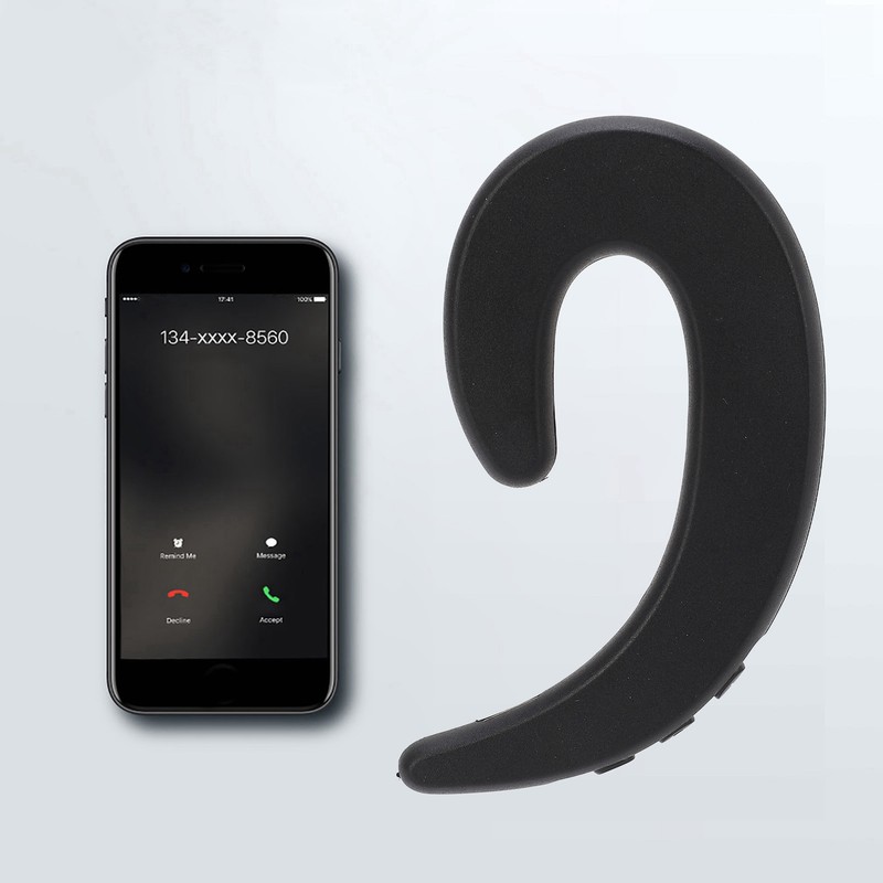 Wireless Bluetooth Headset Earphone Stereo EarHook With Micphone (Black)