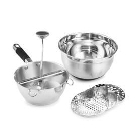 Food Mill with Bowl - 3 food grinder Discs & Bowl - Potato ricer for mashed potatoes - Grain mill hand crank for Mashing, Straining & Grating Fruits & Vegetables - Baby food mill - Bezrat (Black)