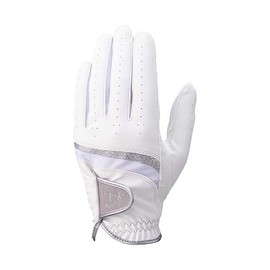 Callaway Style LH WMS WHT/GRY 19 25 Gloves, 7.5 inches (19 cm), Worn on Left Hand, White, Gray, Women's