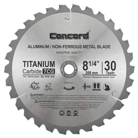Concord Blades ACB0825T030HP 8-1/4" 30 Teeth TCT Non-Ferrous Metal Saw Blade