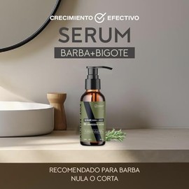 Serum para Crecimiento de Barba (Nula o Corta) y Bigote | 3% Ingrediente Activo, Reforzado con Biotina, Vitamina E, Cola de Caballo, Romero | Sin Ingr