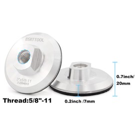 BSRTTOOL 3 Inch Aluminum Backer Pad - Hook Loop Backing Pad 5/8"-11 Thread Angle Grinder Use (3 INCH)