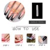 MISUD Press on Nails Long Square Fake Nails Glossy Glue