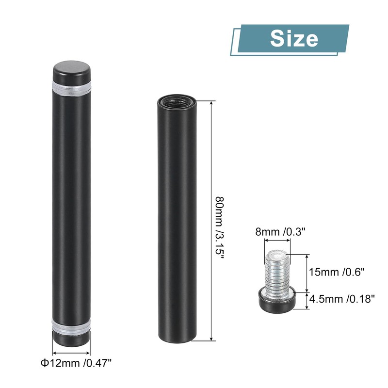 uxcell 12 Pcs Standoff Screws, 1/2" x 3.54" Stainless Steel