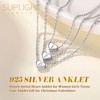 Suplight Sterling Silver Anklets for Women Girls Dainty E Initial