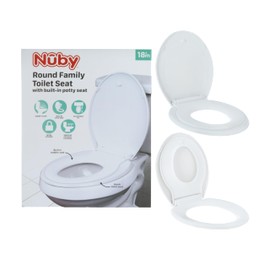 Nuby Family Toilet Seat - Built-in Potty Training Toilet Seat - Fits All Round Toilets - Secure and Wiggle-Free - Easy to Install and Remove