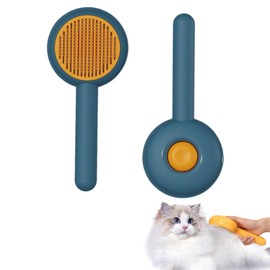 Nyoniko Cat Brush, Undercoat Brush, One-Push Type, Long Hair, Short Hair, Cat Brush, Painless, Gentle on the Skin, Easy to Remove, Massage, Brushing Brush, Pilling Removal, For Dogs and Cats, Rabbit,
