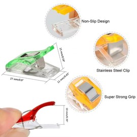 FYHJTRT 110PCS Multicolor Sewing Clips,with Storage Box, Non-Slip Crafting Clips for Fabric, Knitting, and DIY Projects (Assorted Colors)