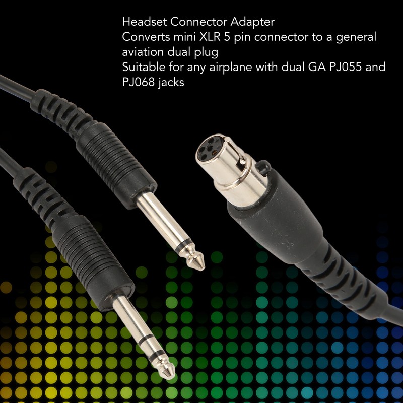 Mini XLR 5 Pin Plug to GA Dual Plugs Headset