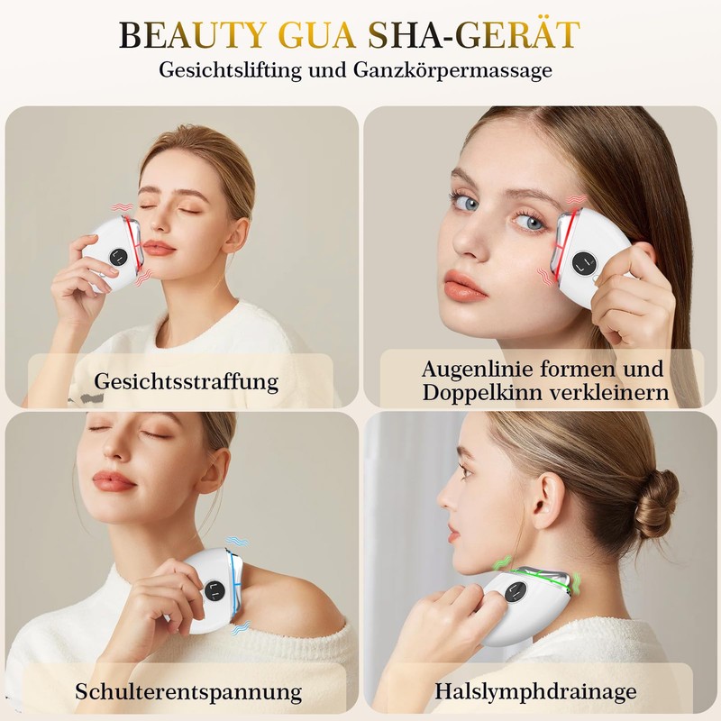 EMS Gua Sha, Robofun Gesichtsmassagegerät Gua Sha Elektrisch Gegen Falten