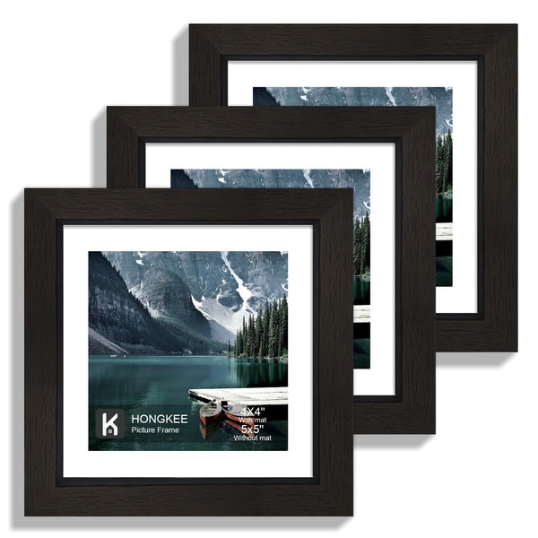 Hongkee 5x5 Picture Frame with Real Glass - Display Pictures