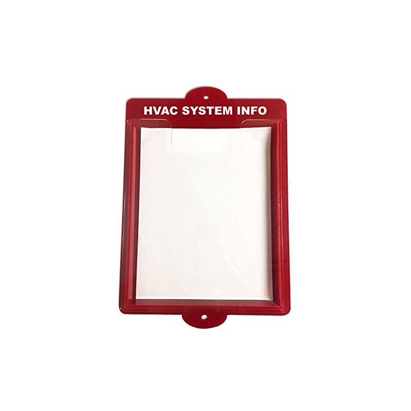 "HVAC System Info" Documents Box - 14" x 11" Red