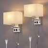 2-Pack Bedside Lights, Plug in Wall Sconce with Two USB