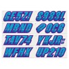STIFFIE Techtron TT54 Boat PWC Letter Number Decal Registration SKY