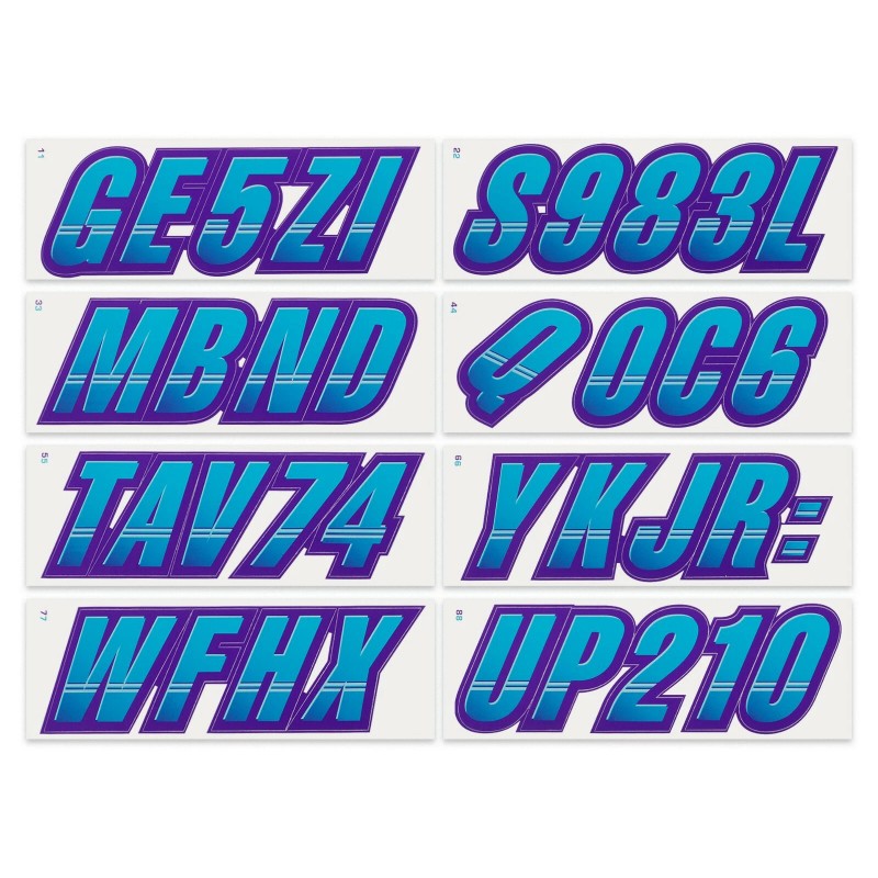 STIFFIE Techtron TT54 Boat PWC Letter Number Decal Registration SKY